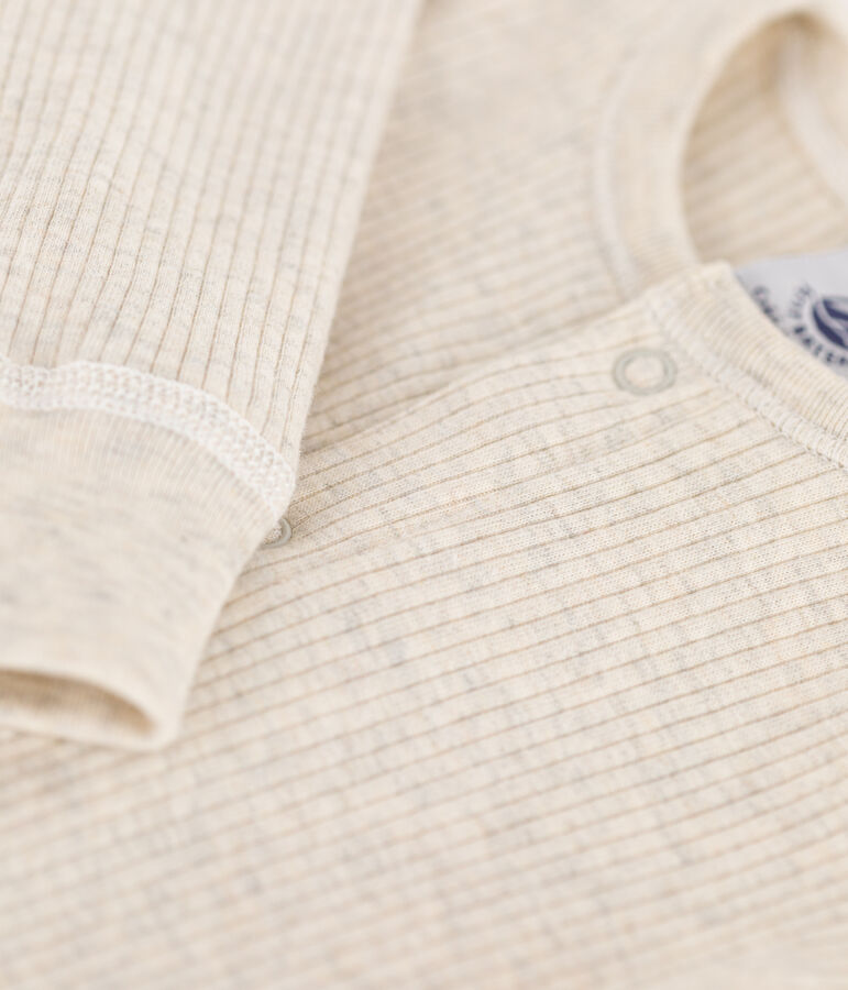 Mono largo de punto acanalado de beb&eacute; beige MONTELIMAR CHINE