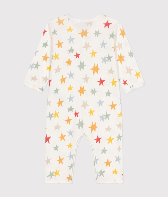 Pijama sin pies de algodón estampado para bebé blanco MARSHMALLOW/blanco MULTICO