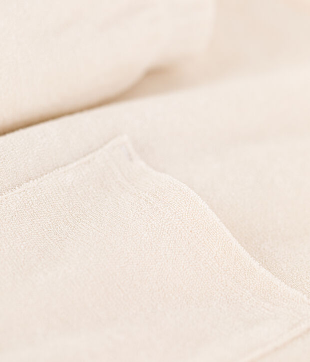 Pijama corto y liso de rizo para mujer crudo