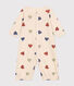 Mono saco de algodón estampado con tres corazones para bebé
