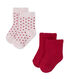 Lote de 2 pares de calcetines de bebé niña lisos + lunares