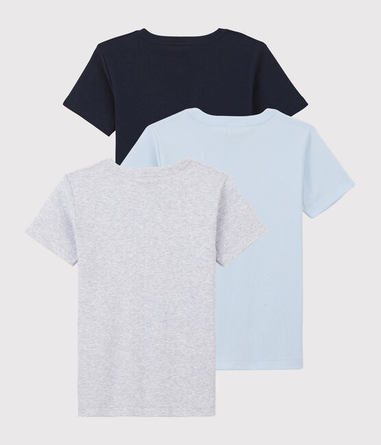 Lote de 3 camisetas de manga corta lisas de algodón ecológico de niño variante 1