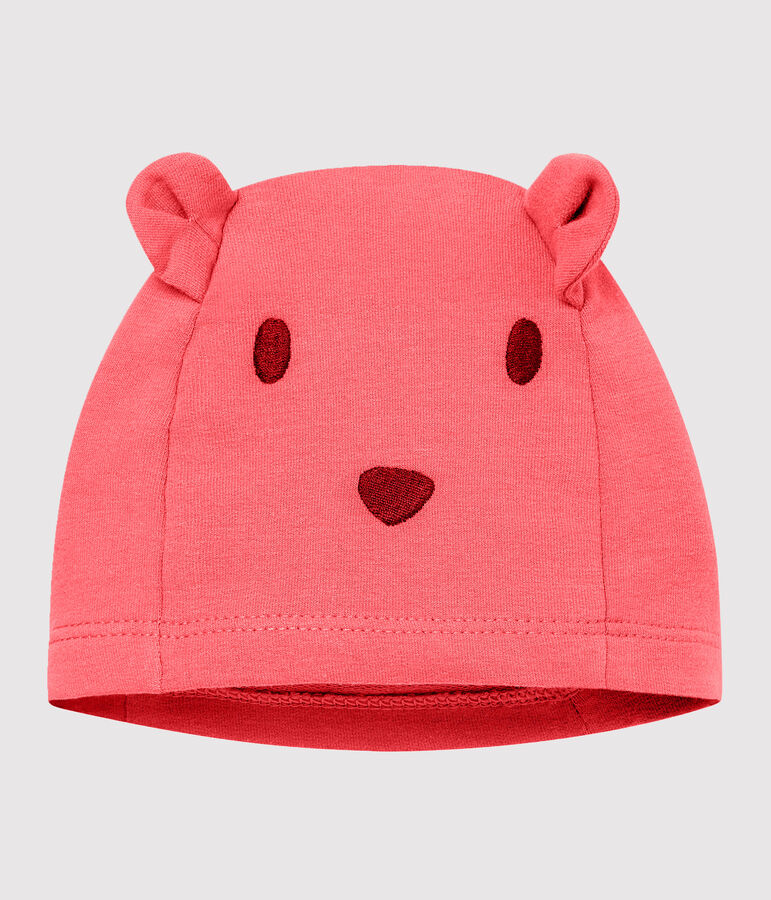 Gorro de beb&eacute; unisex realizado en mulet&oacute;n y elastano rosa GROSEILLER