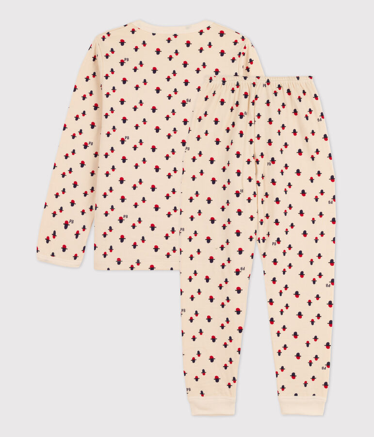 Pijama de t&uacute;bico para ni&ntilde;o/ni&ntilde;a crudo/rojo/multicolor