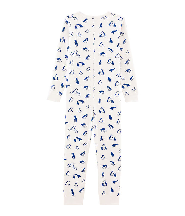 Buzo largo unisex de toalla de rizo picada muy c&aacute;lido blanco/azul