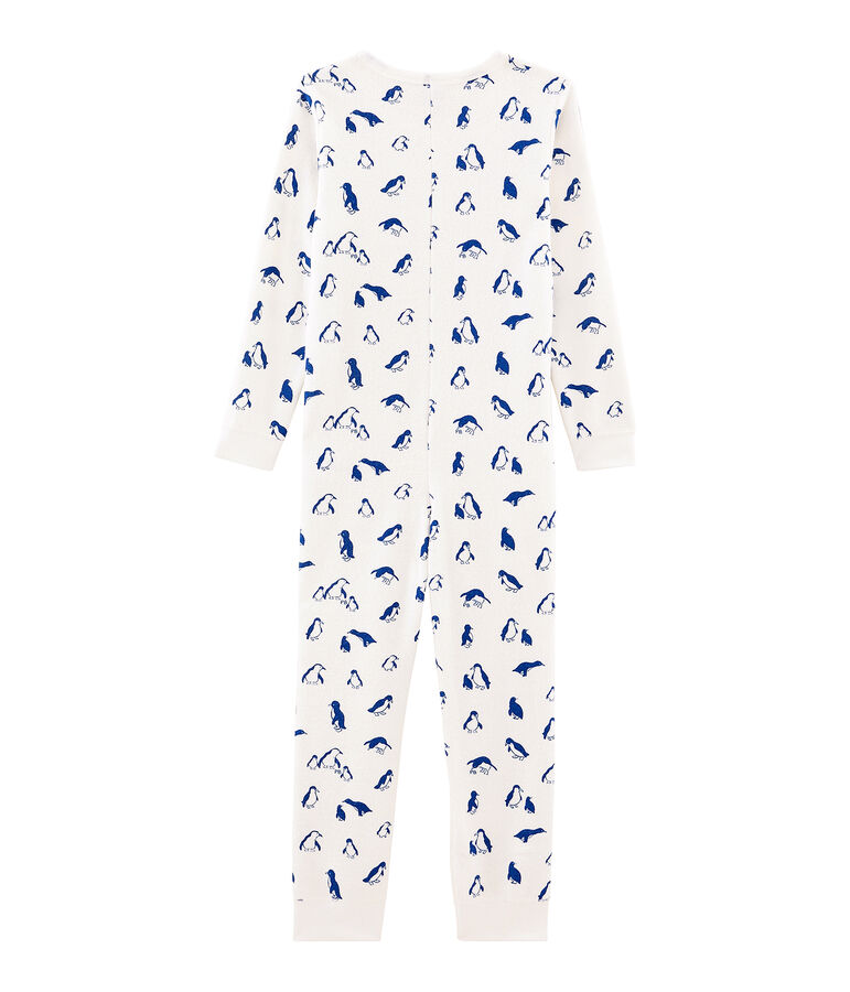 Buzo largo unisex de toalla de rizo picada muy c&aacute;lido blanco/azul