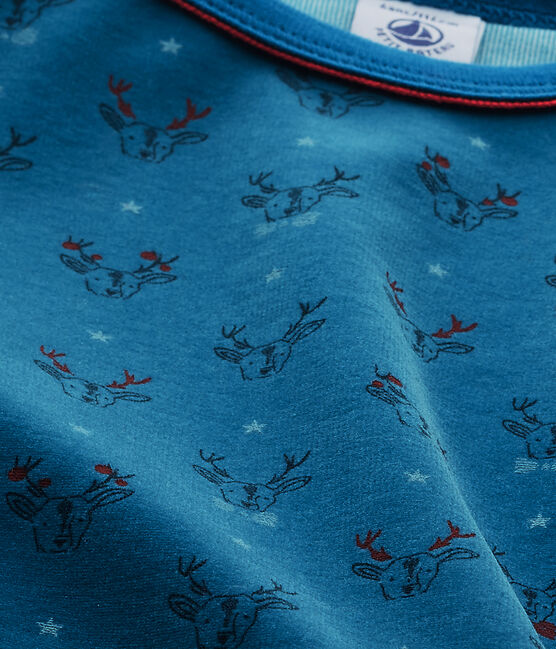 Pijama para niño en terciopelo gris CAPECOD/azul CONTES/ MULTICO