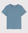 Camiseta RECTA con cuello redondo de algodón orgánico de mujer azul ROVER