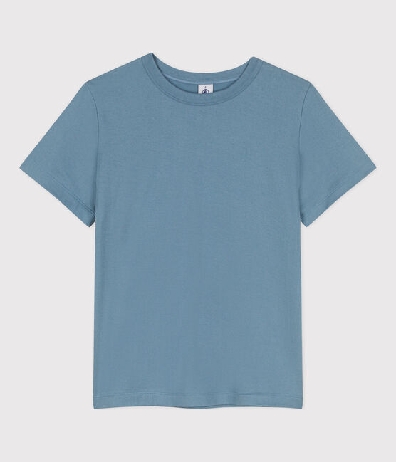 Camiseta RECTA con cuello redondo de algodón orgánico de mujer azul ROVER