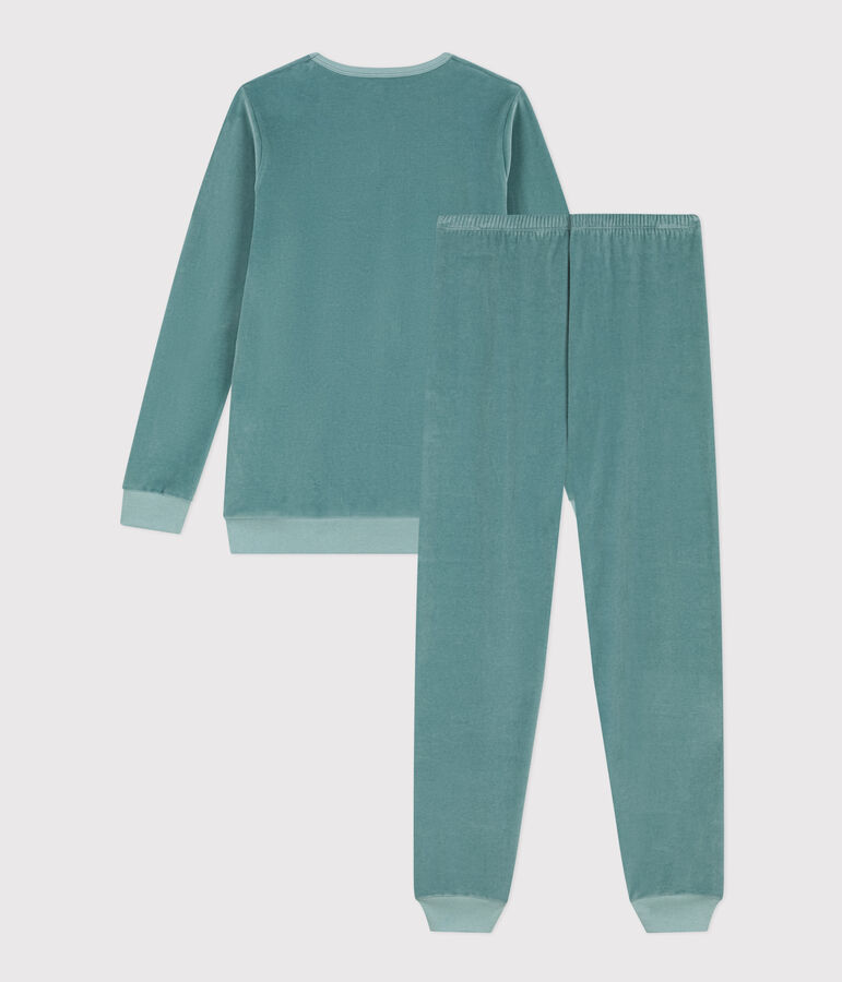 Pijama de terciopelo para ni&ntilde;o/a verde BRUT