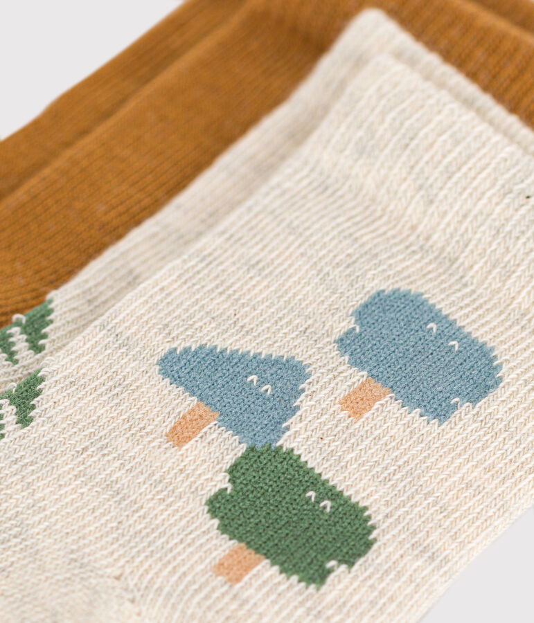 2 pares de calcetines de algod&oacute;n con abetos para beb&eacute; multicolor