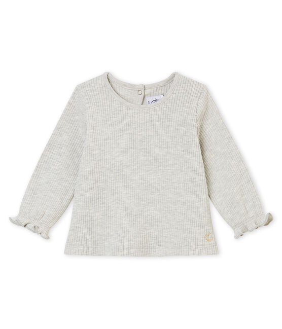 Blusa para bebé niña con volantes gris BELUGA CHINE