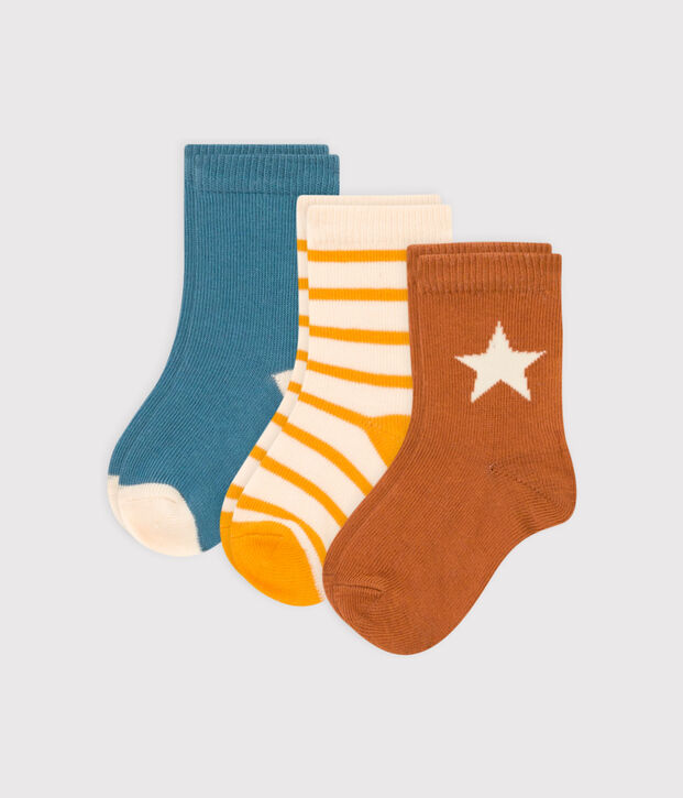 Juego de 3 pares de calcetines para beb&eacute; multicolor