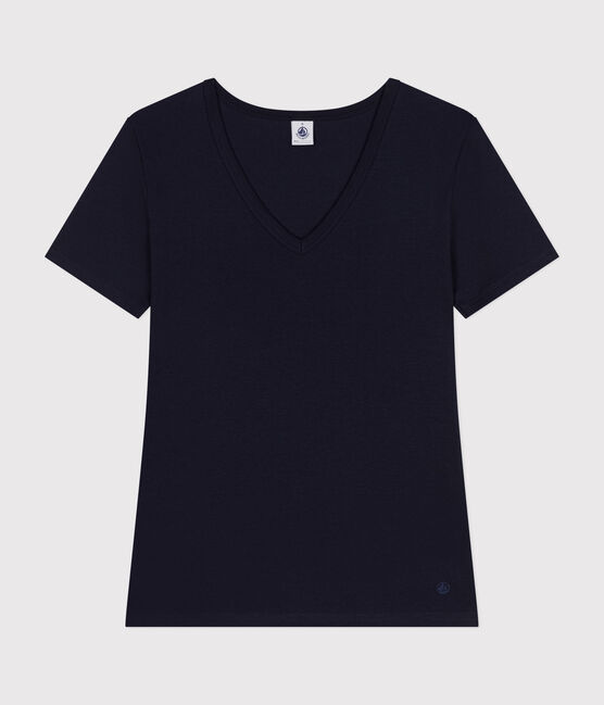 Camiseta Iconique de manga corta de punto liso para mujer azul SMOKING
