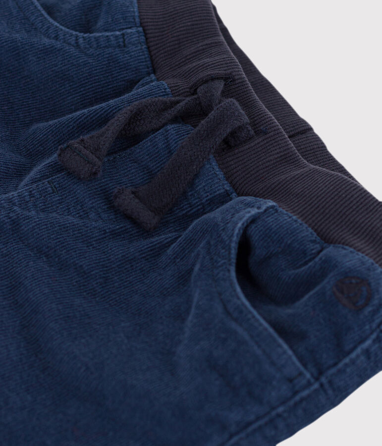 Pantal&oacute;n recto de terciopelo medio de ni&ntilde;a / ni&ntilde;o azul