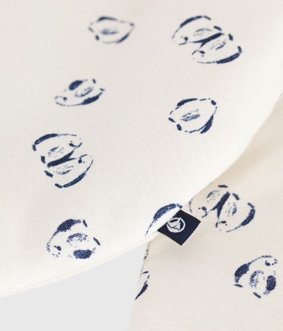 Mono de algodón enguatado con estampado de pingüinos para bebé azul MILK/ SOIR