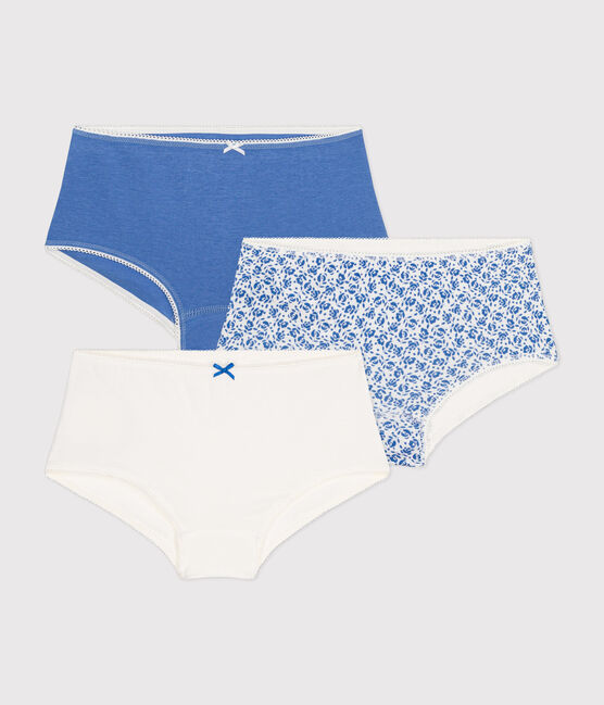 Juego de 3 «culottes» infantiles con flor de algodón  variante 1