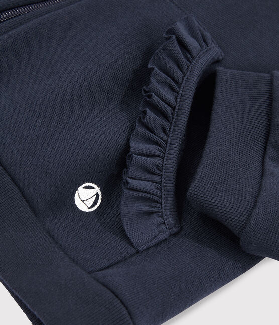Sudadera con capucha de felpa de niña. azul SMOKING