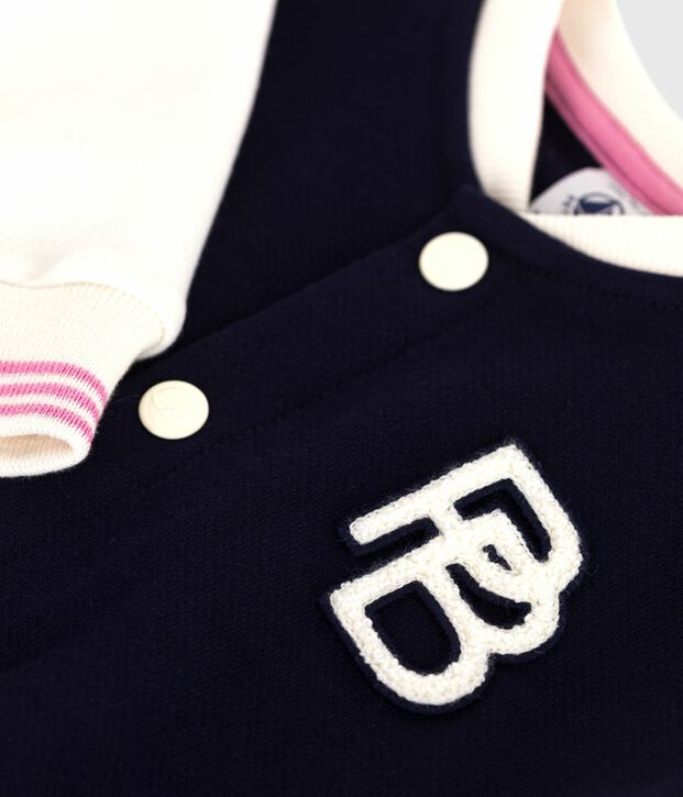 Chaqueta teddy de algod&oacute;n azul/crudo