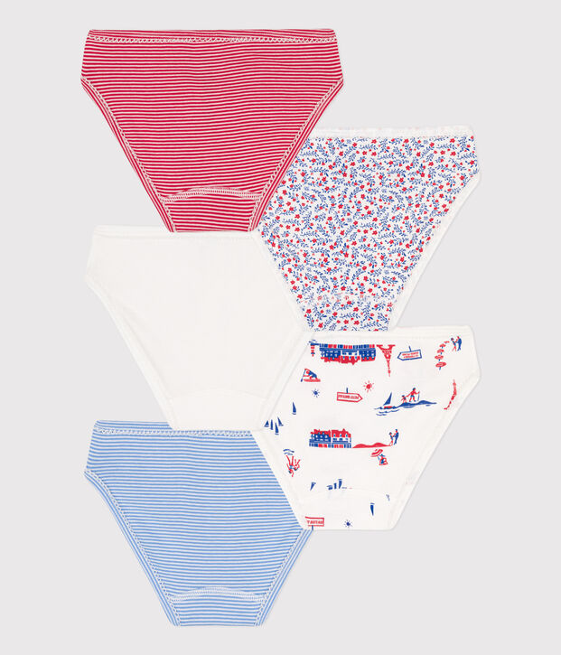 Juego de 5 braguitas de algod&oacute;n Par&iacute;s para ni&ntilde;a multicolor