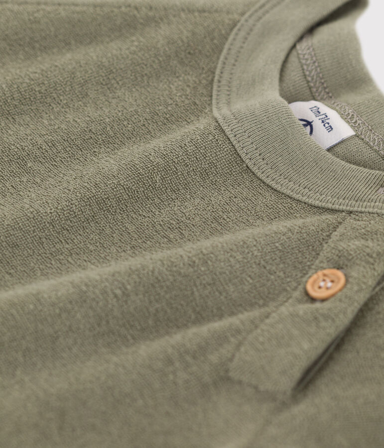 Mono corto de rizo para beb&eacute; verde