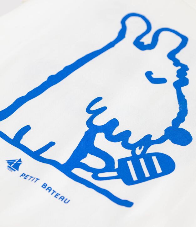 Camiseta infantil de manga corta de algod&oacute;n blanco