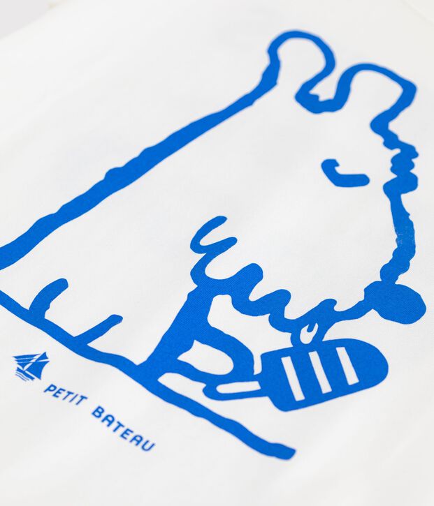 Camiseta infantil de manga corta de algod&oacute;n blanco