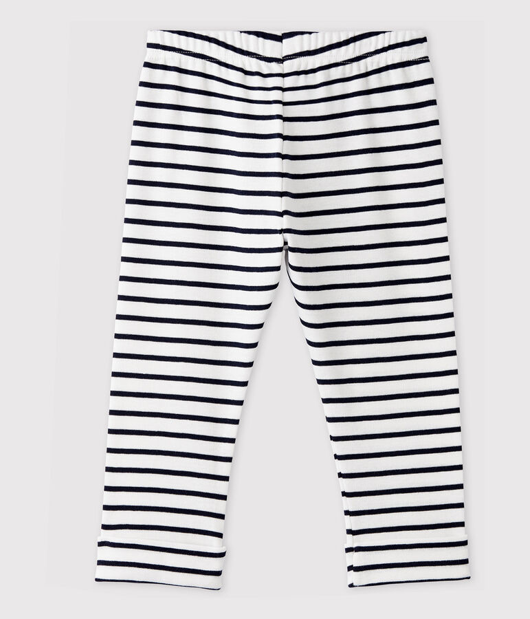 Pantal&oacute;n de algod&oacute;n de beb&eacute; ni&ntilde;o/ni&ntilde;a blanco/azul