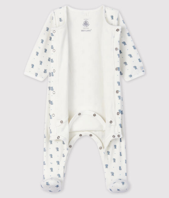 Bodyjama de terciopelo con estampado de koala para bebé niño blanco MARSHMALLOW/blanco MULTICO