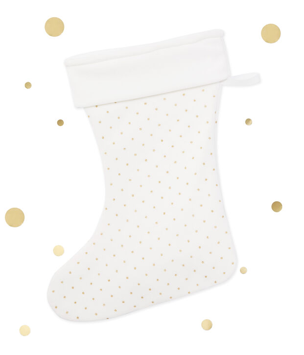 Calcet&iacute;n de Navidad blanco/amarillo
