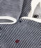 Pijama de terciopelo milrayas para bebé azul SMOKING/blanco MARSHMALLOW