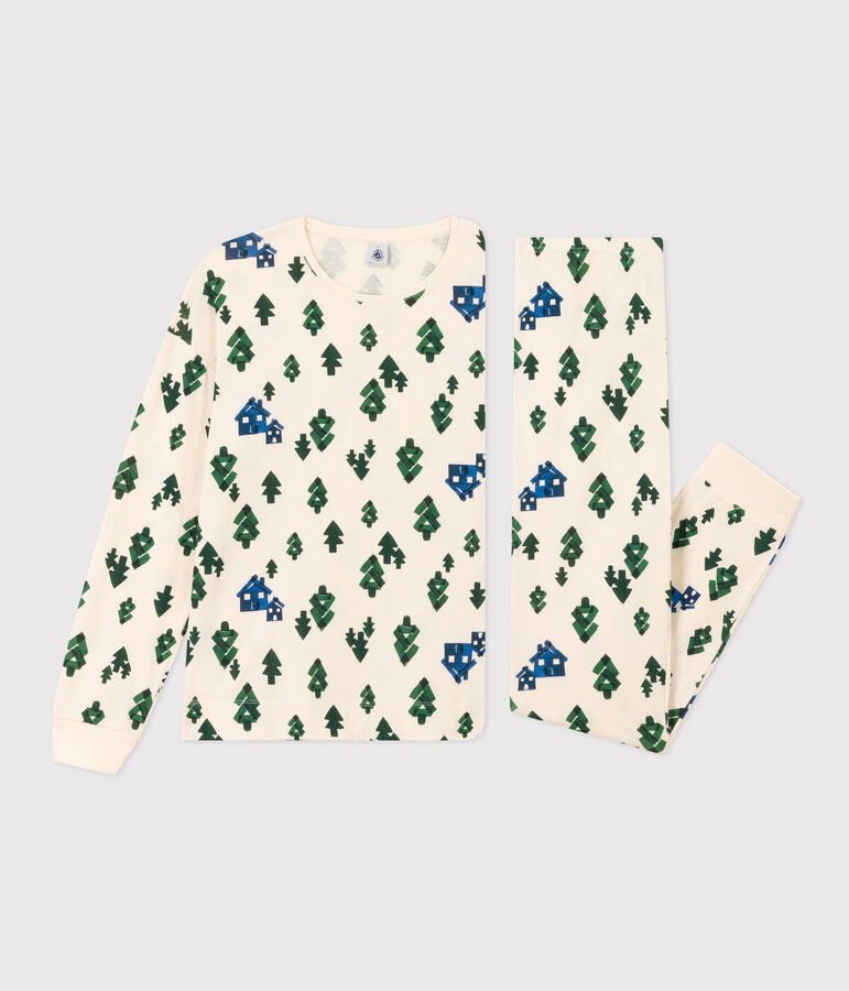 Pijama de algod&oacute;n caba&ntilde;a para mujer crudo/multicolor