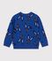 Sudadera infantil de algod&oacute;n con estampado de animal azul/multicolor