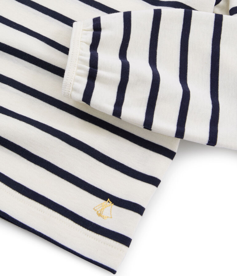 Camiseta de ni&ntilde;a beige COQUILLE/azul SMOKING