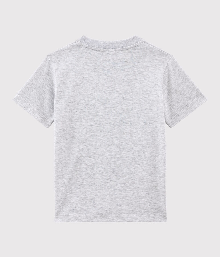 Camiseta de manga corta de punto de ni&ntilde;o gris
