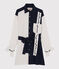 Vestido camisero de mujer Christoph Rumpf x Petit Bateau azul SMOKING/blanco MARSHMALLOW