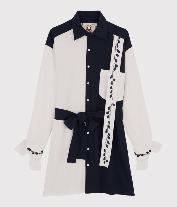 Vestido camisero de mujer Christoph Rumpf x Petit Bateau azul/blanco