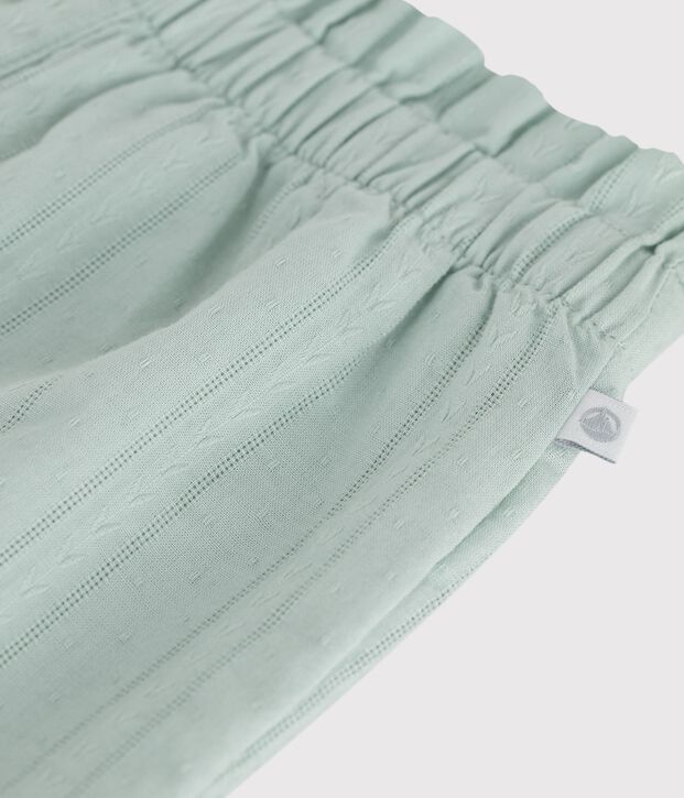 Shorts lisos de algod&oacute;n para beb&eacute; verde