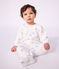 Pijama de terciopelo con estampado de dragones para beb&eacute; blanco/multicolor