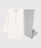Camisón de estrellas con leging para niña en túbico blanco MARSHMALLOW/gris ARGENT