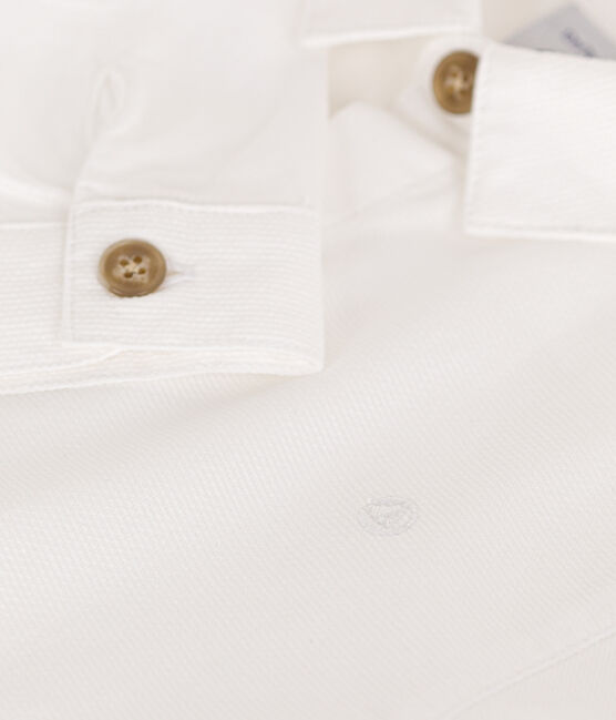 Camisa de piqué de algodón para bebé blanco ECUME