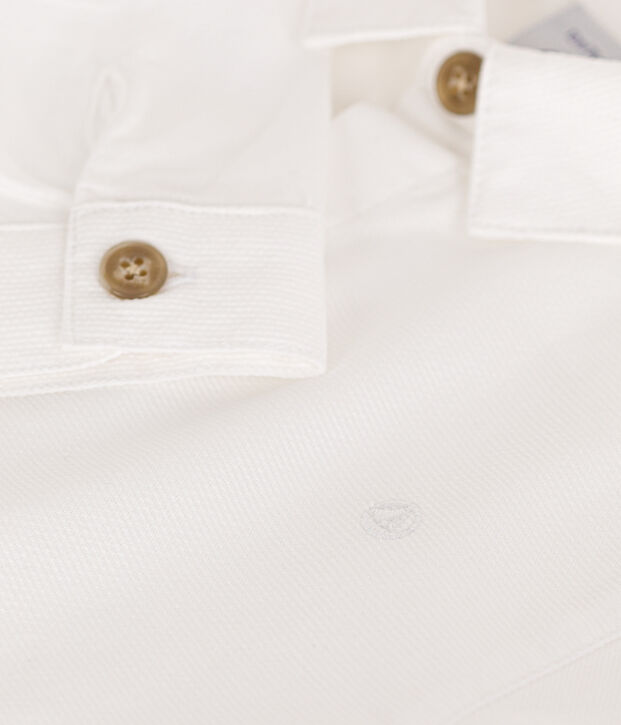 Camisa de piqu&eacute; de algod&oacute;n para beb&eacute; blanco