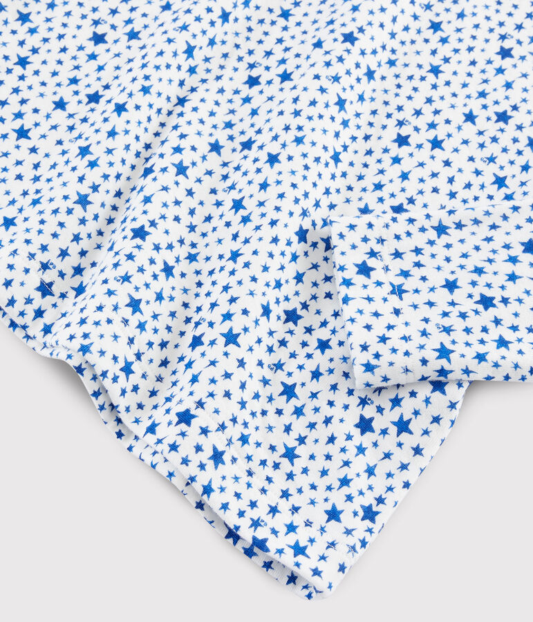 Pijama con estrellas azules de ni&ntilde;o de t&uacute;bico blanco/multicolor