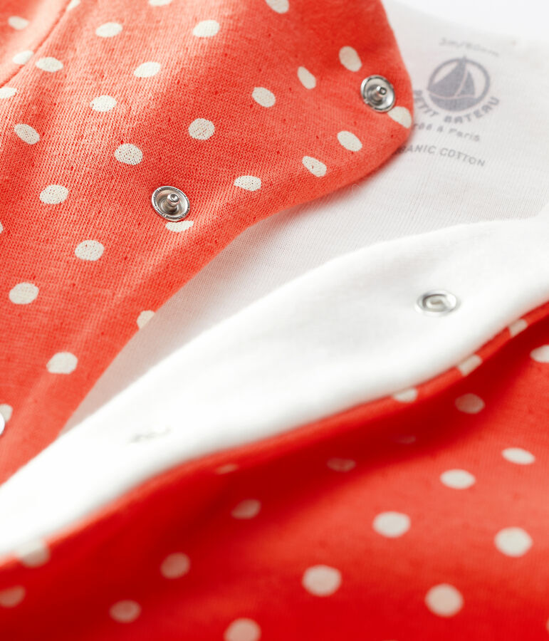 Mono largo con estampado de lunares de beb&eacute; de algod&oacute;n org&aacute;nico OURSIN/ ECUME