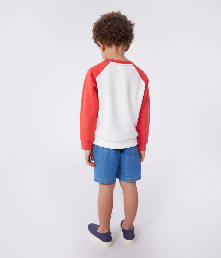 Sudadera infantil de algod&oacute;n con estampado blanco/rojo