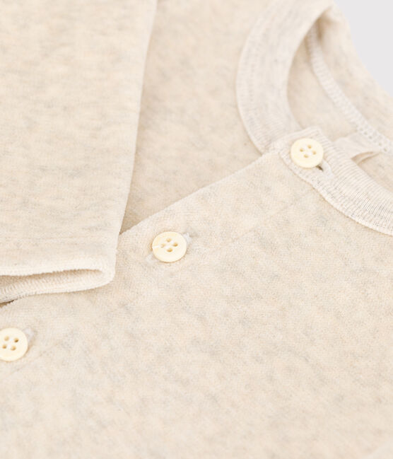 Cárdigan de terciopelo de algodón para bebé beige MONTELIMAR CHINE