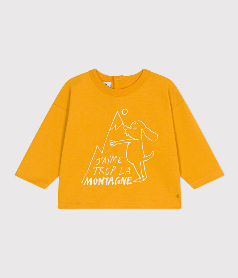 Camiseta de manga larga de jersey para beb&eacute; amarillo BOUDOR