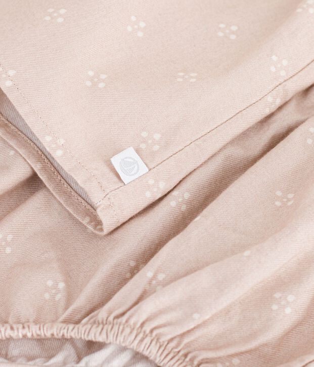 Vestido de algod&oacute;n con estampado gr&aacute;fico para beb&eacute; crudo/blanco