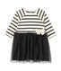 Vestido bi-materia para bebé niña
