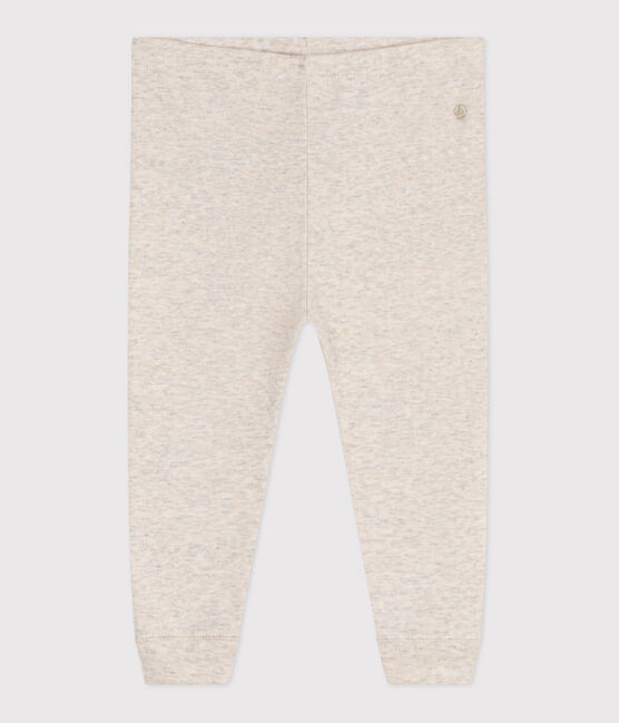 Leggings lisos de algodón para bebé beige MONTELIMAR CHINE